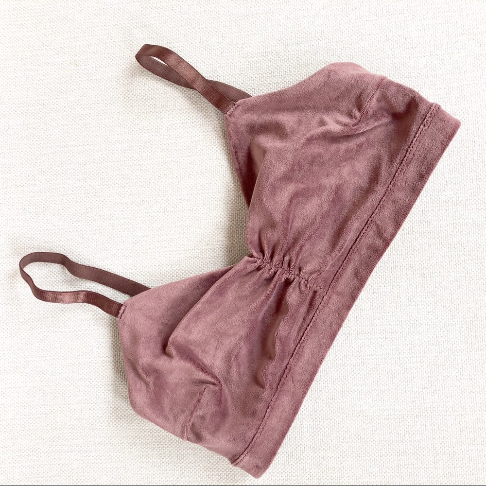 JOY LAB Dusty Rose Velour Bralette